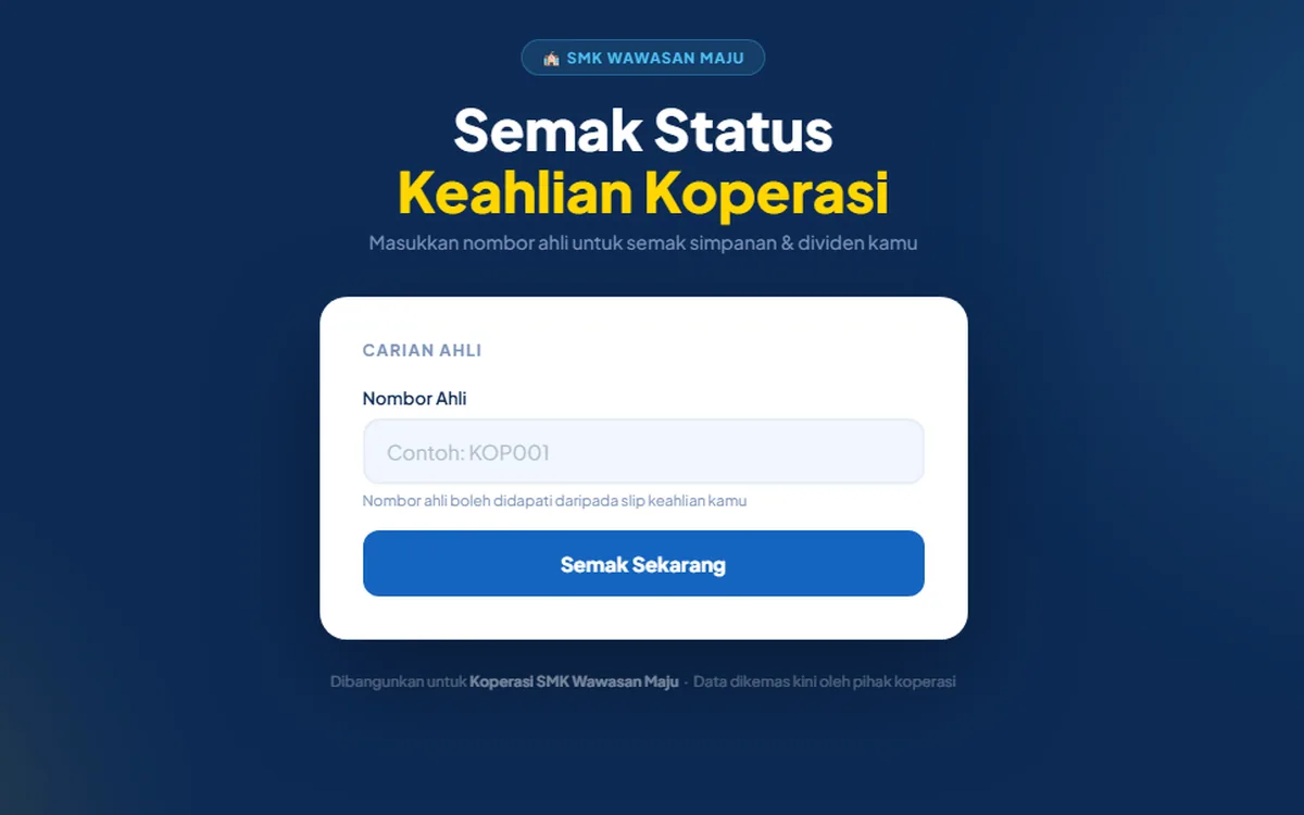 Cooperative member portal website preview